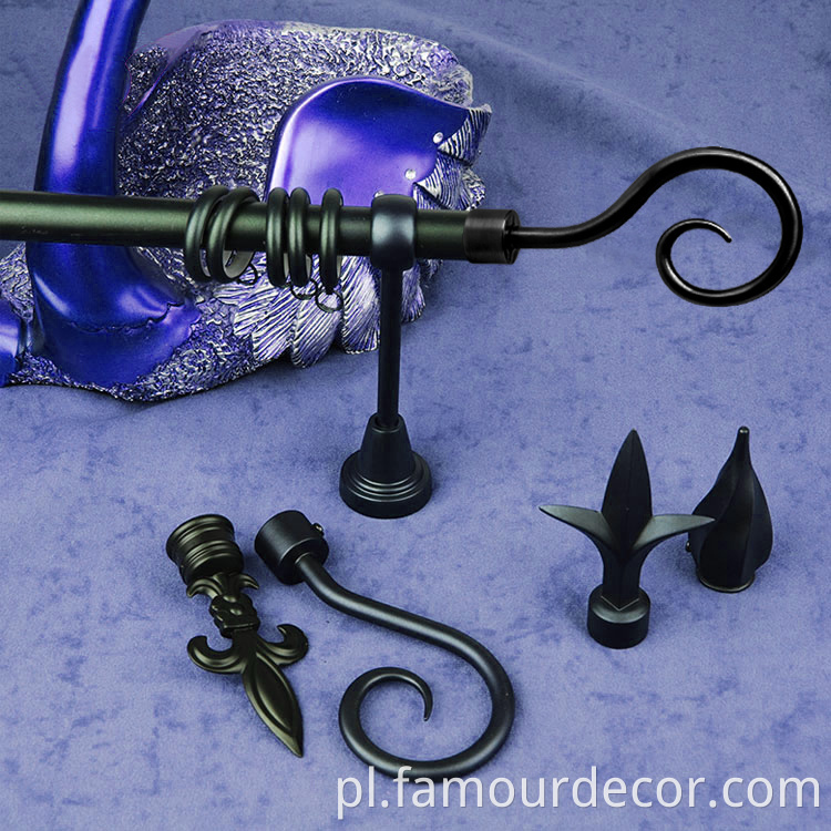 Hook shape head single curtain rod